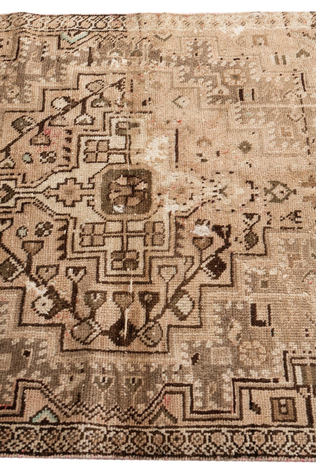 3' 7 x 6' 10 Hand Knotted Ultra Vintage Persian Wool Rug