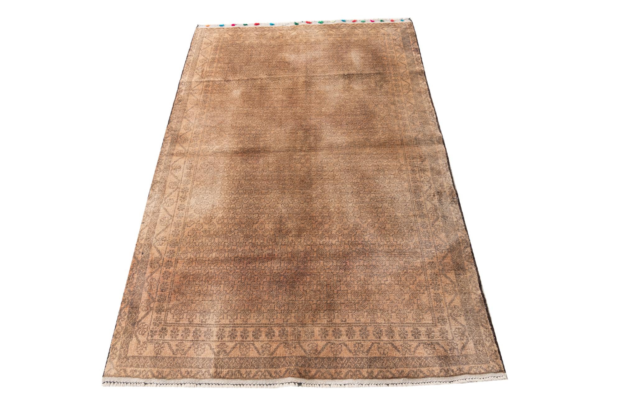 3' 9 x 6' 4 Hand Knotted Ultra Vintage Persian Wool Rug