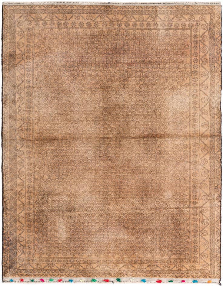 Detail image of 3' 9 x 6' 4 Hand Knotted Ultra Vintage Persian Wool Rug