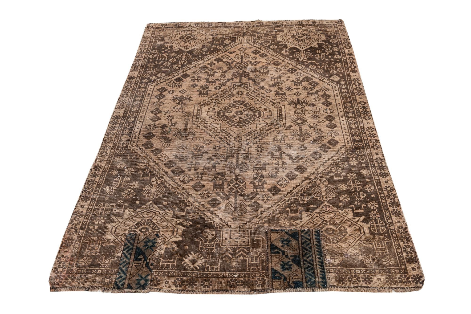 4' 4 x 6' 3 Hand Knotted Ultra Vintage Persian Wool Rug