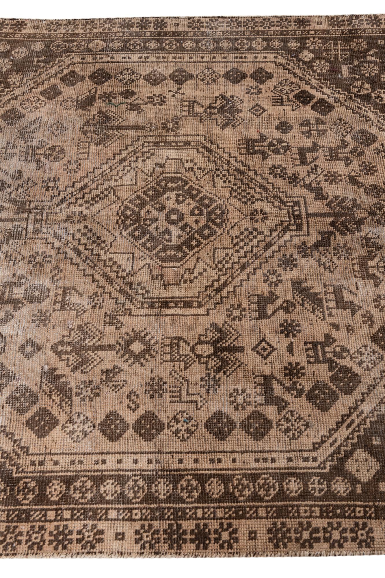 4' 4 x 6' 3 Hand Knotted Ultra Vintage Persian Wool Rug
