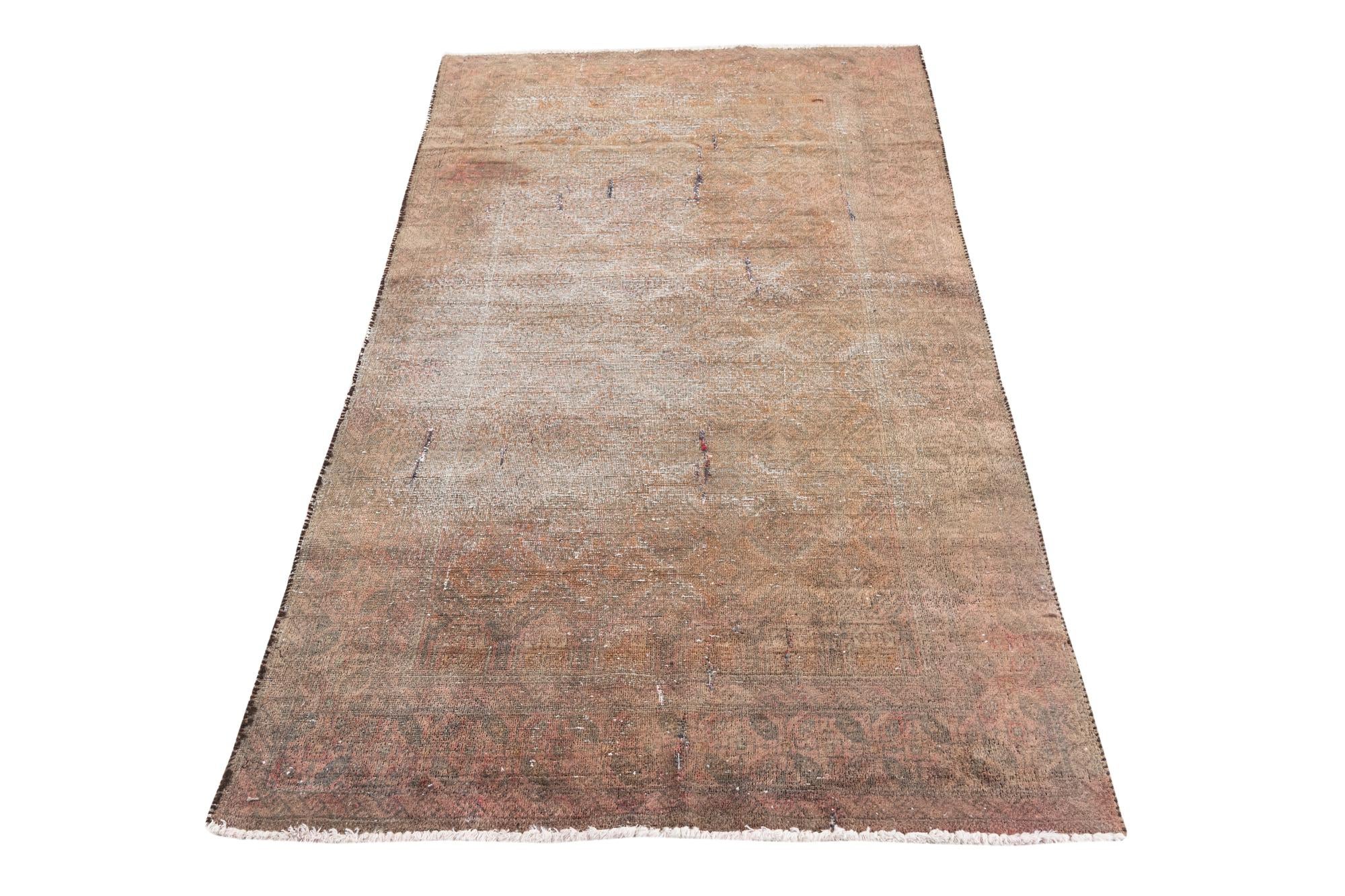 3' 4 x 6' 2 Hand Knotted Ultra Vintage Persian Wool Rug