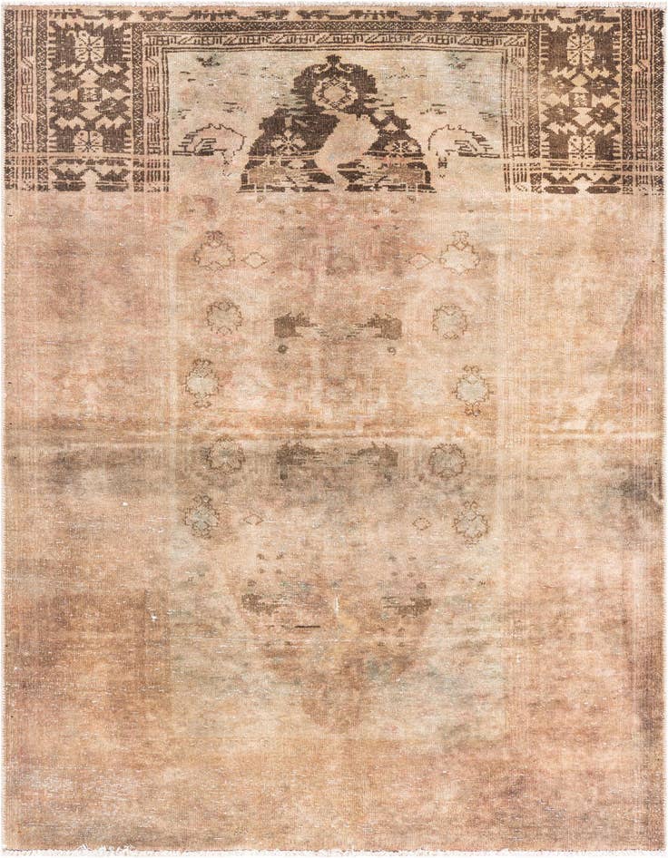 Detail image of 3' 2 x 5' 7 Hand Knotted Ultra Vintage Persian Wool Rug