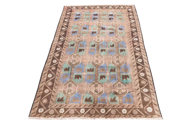 Detail image of 3' 5 x 6' Hand Knotted Ultra Vintage Persian Wool Rug