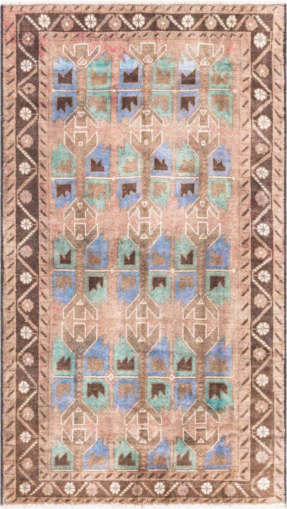 3' 5 x 6' Hand Knotted Ultra Vintage Persian Wool Rug