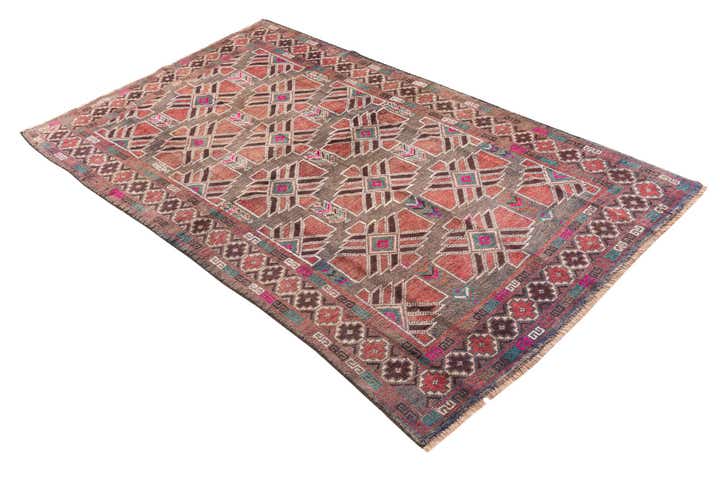 3' 9 x 6' 6 Hand Knotted Ultra Vintage Persian Wool Rug