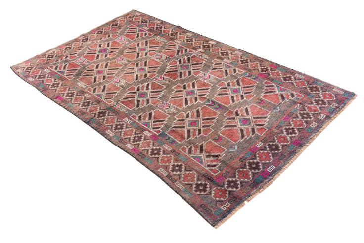 Detail image of 3' 9 x 6' 6 Hand Knotted Ultra Vintage Persian Wool Rug