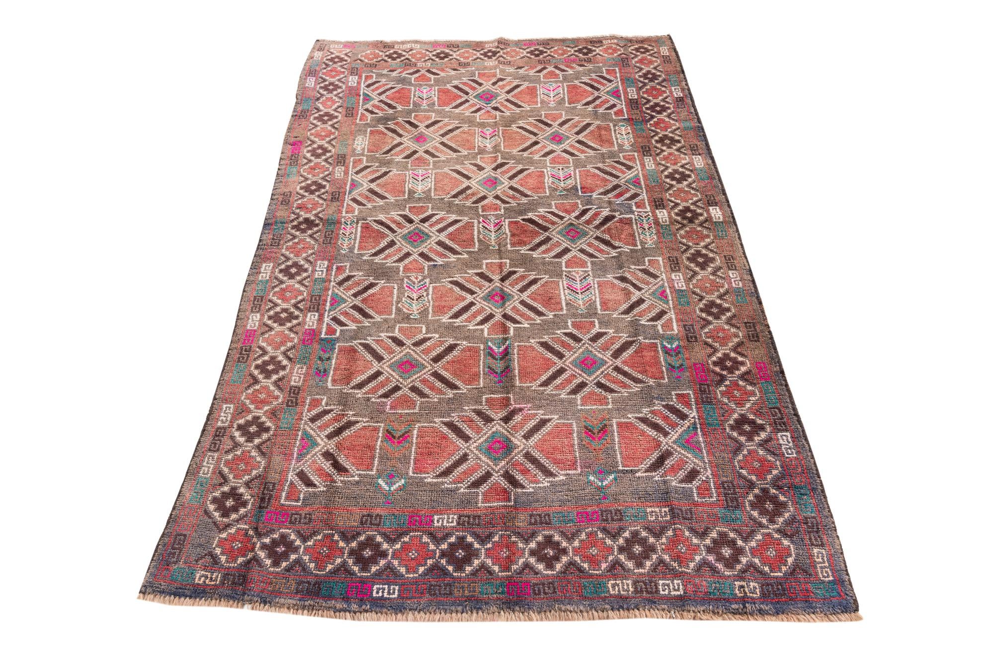 3' 9 x 6' 6 Hand Knotted Ultra Vintage Persian Wool Rug