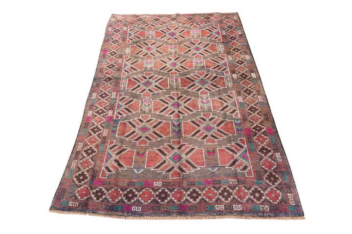 3' 9 x 6' 6 Hand Knotted Ultra Vintage Persian Wool Rug