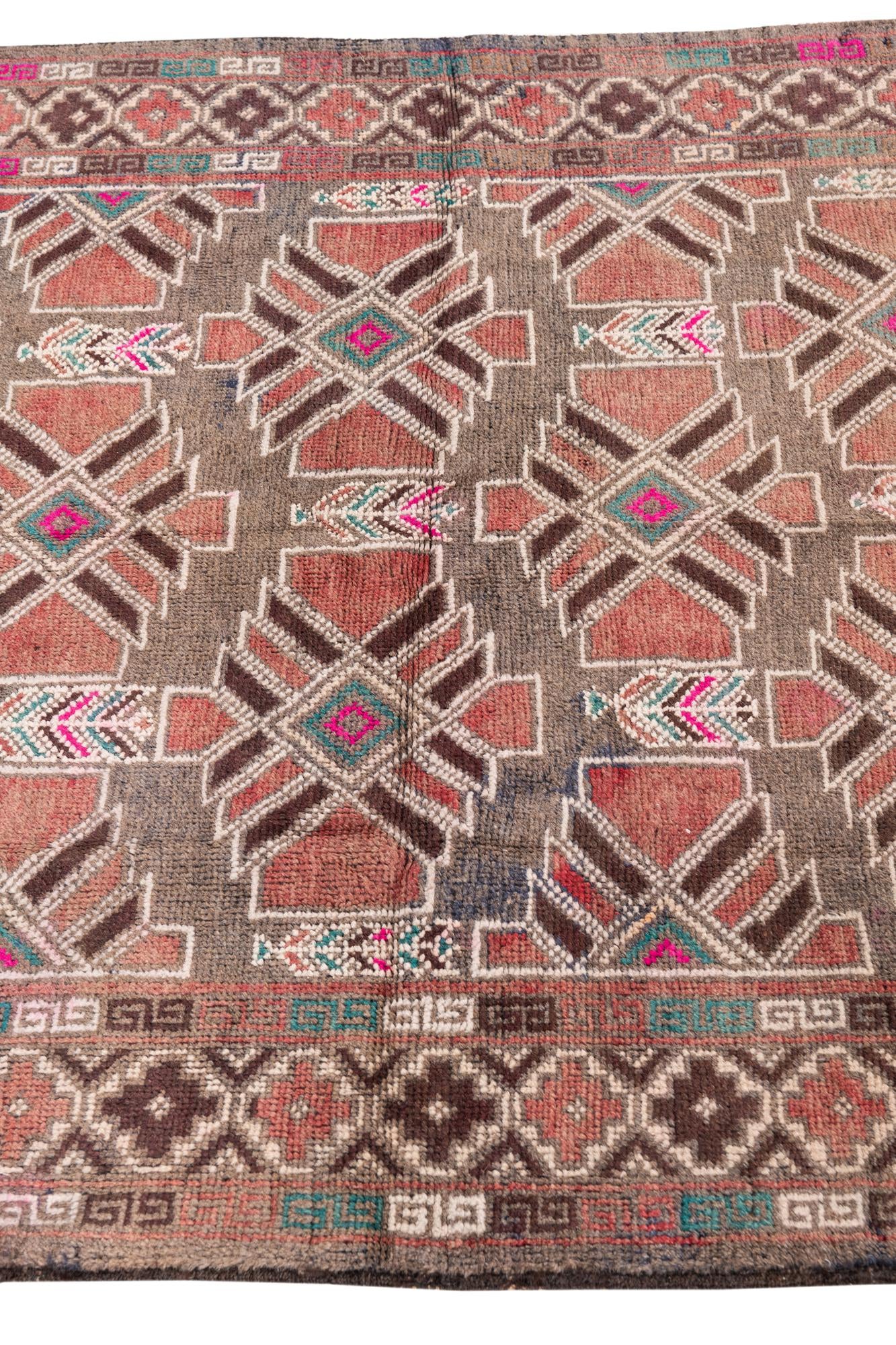3' 9 x 6' 6 Hand Knotted Ultra Vintage Persian Wool Rug