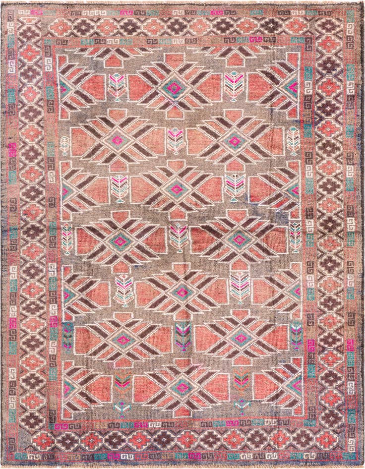 Detail image of 3' 9 x 6' 6 Hand Knotted Ultra Vintage Persian Wool Rug