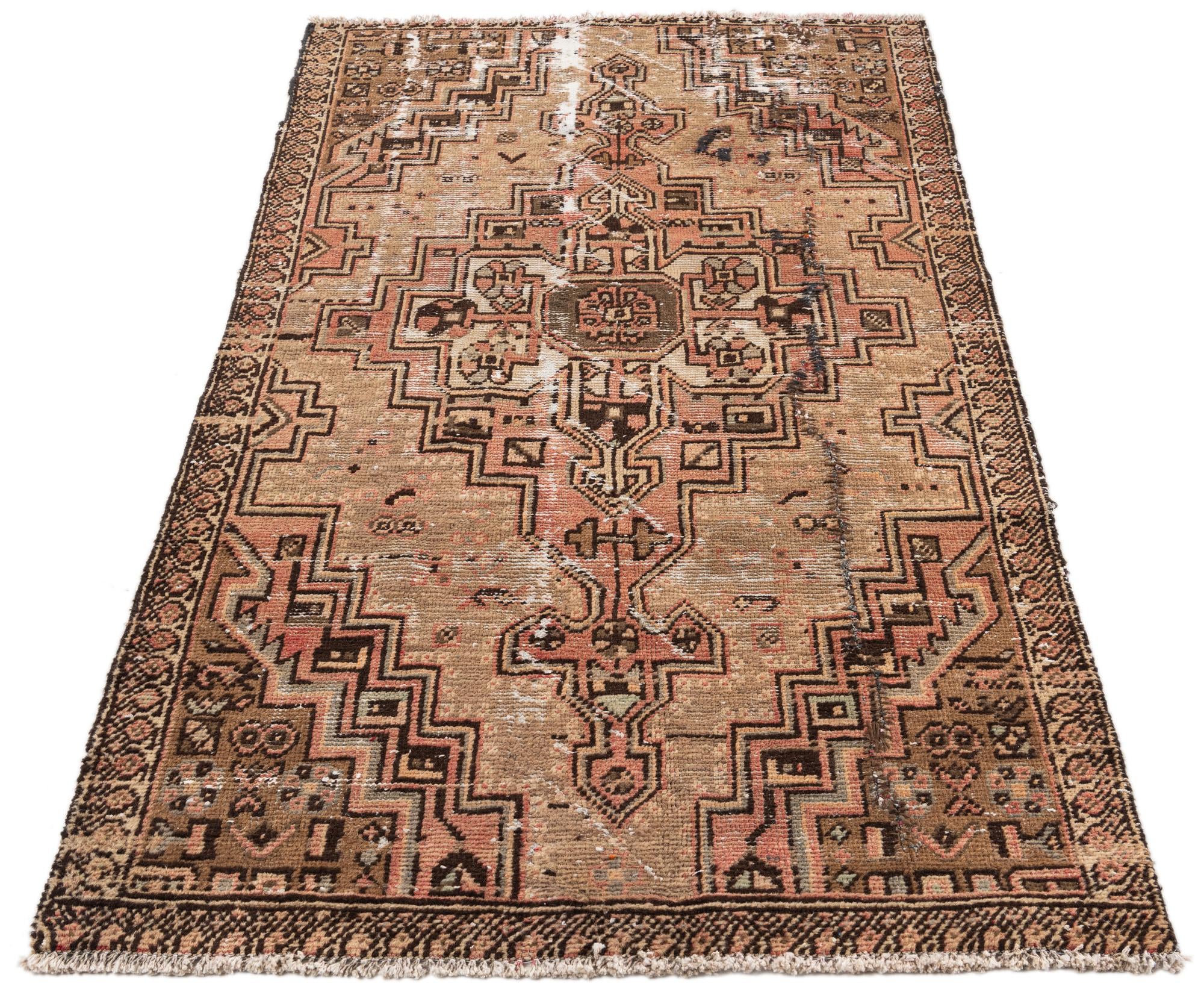 3' 9 x 6' 3 Hand Knotted Ultra Vintage Persian Wool Rug