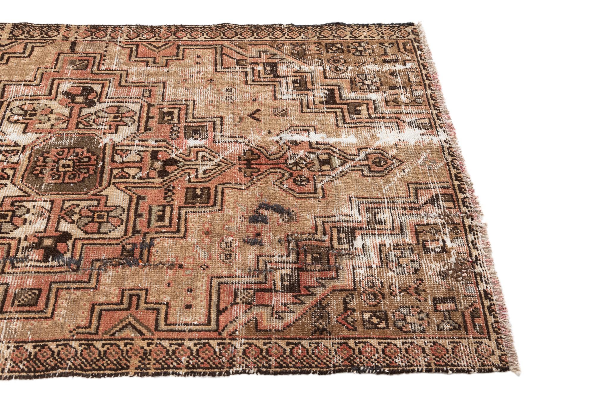 3' 9 x 6' 3 Hand Knotted Ultra Vintage Persian Wool Rug