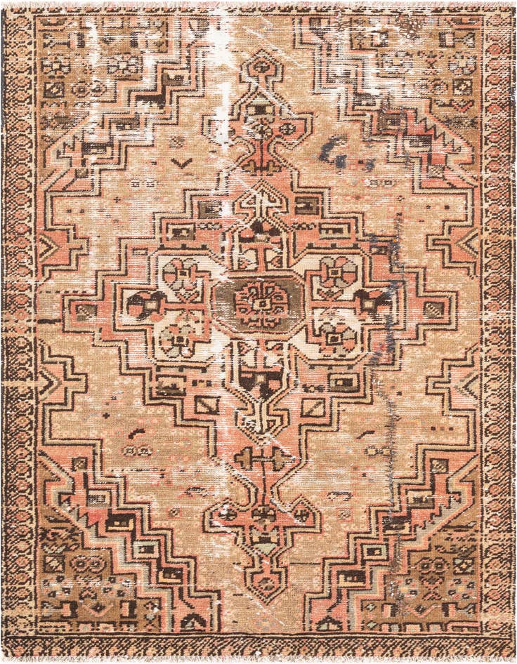 Detail image of 3' 9 x 6' 3 Hand Knotted Ultra Vintage Persian Wool Rug