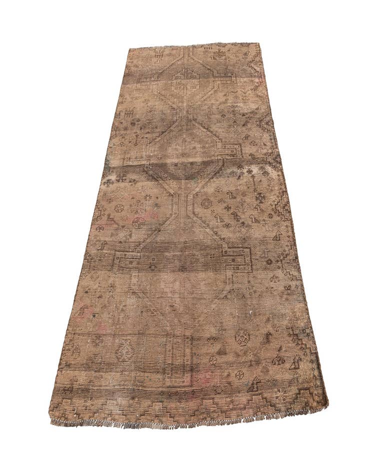 Detail image of 3' 9 x 7' 2  Hand Knotted Ultra Vintage Persian Wool Rug