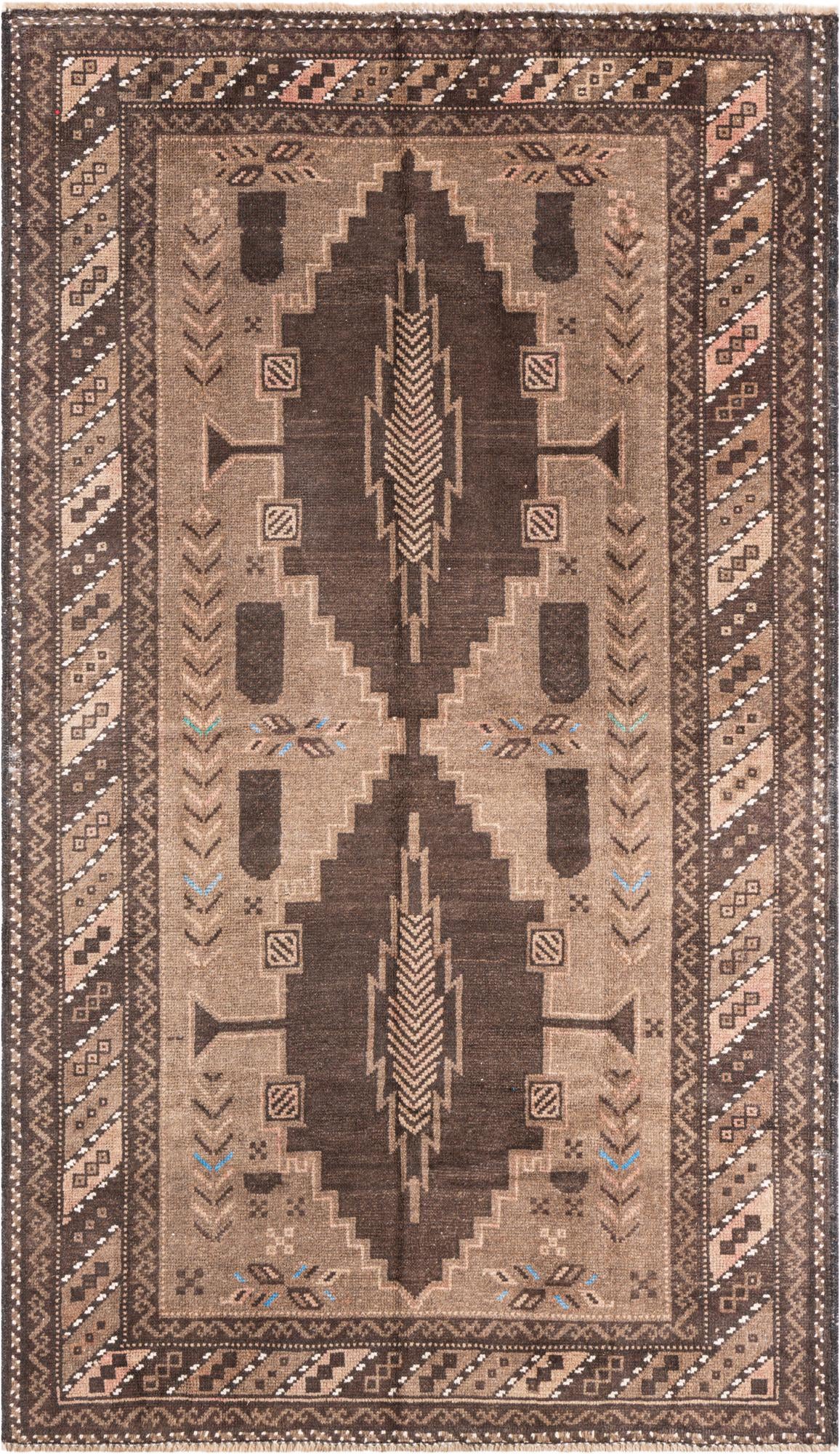 3' 8 x 6' 2 Hand Knotted Ultra Vintage Persian Wool Rug