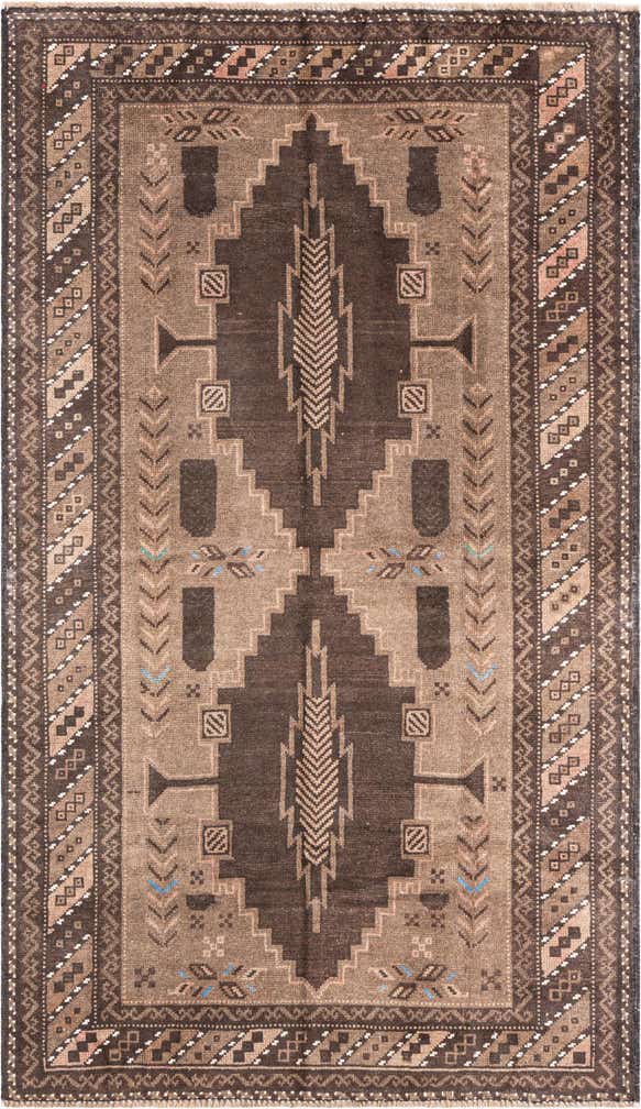 3' 8 x 6' 2 Hand Knotted Ultra Vintage Persian Wool Rug