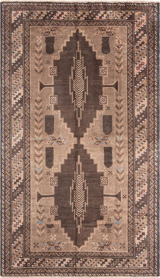 Detail image of 3' 8 x 6' 2 Hand Knotted Ultra Vintage Persian Wool Rug
