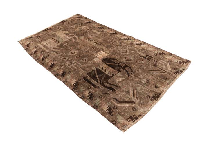 105cm x 190cm Handgeknüpft Ultra Vintage Persisch Wolle Teppich