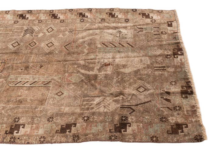 Detailansicht von 105cm x 190cm Handgeknüpft Ultra Vintage Persisch Wolle Teppich