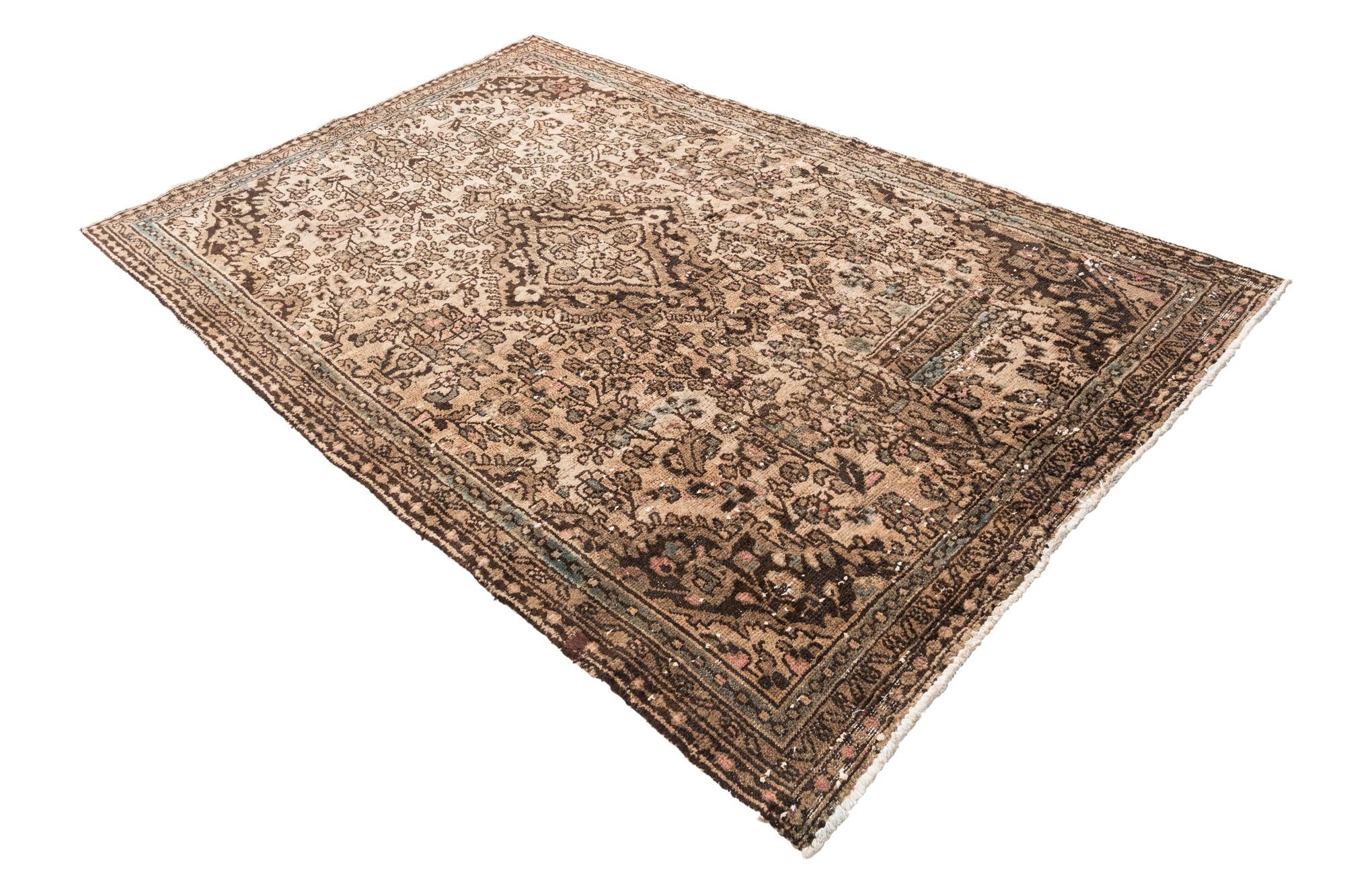 5' 2 x 7' 9 Hand Knotted Ultra Vintage Persian Wool Rug