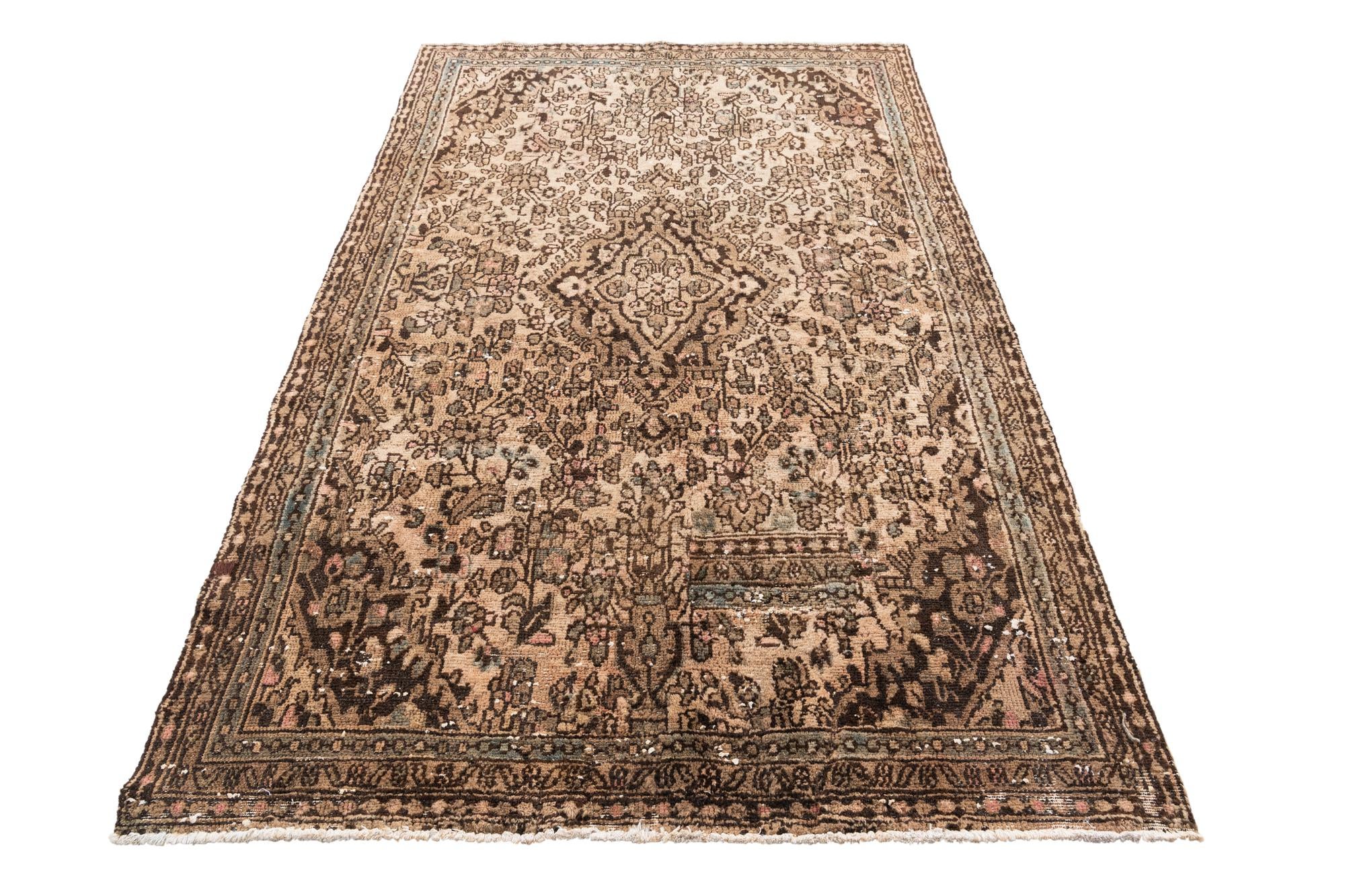5' 2 x 7' 9 Hand Knotted Ultra Vintage Persian Wool Rug