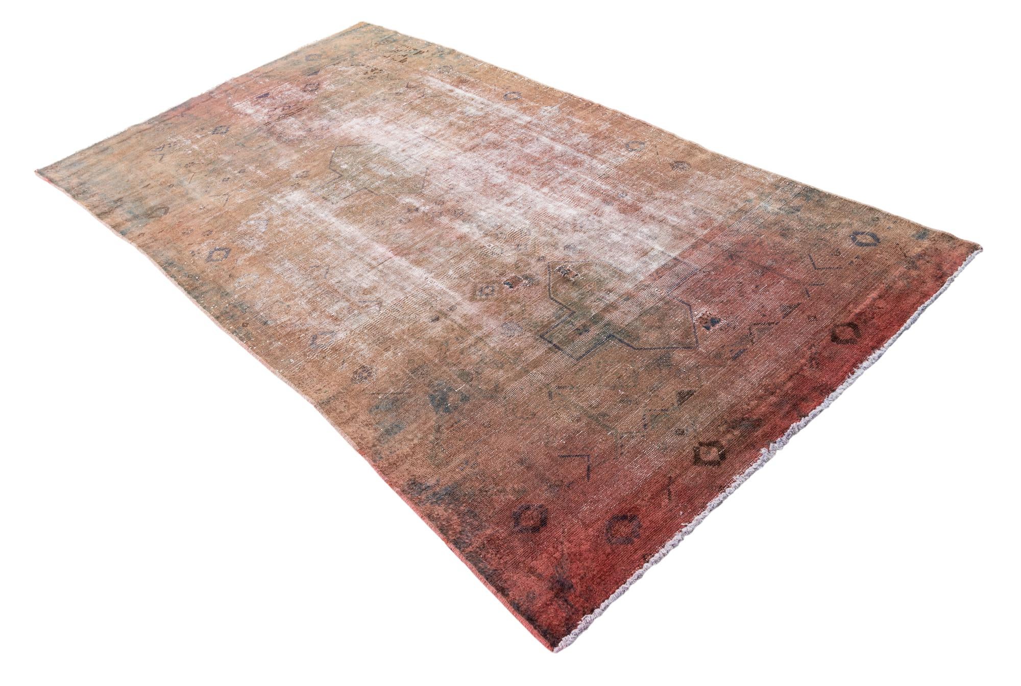 4' 9 x 8' 5 Hand Knotted Ultra Vintage Persian Wool Rug