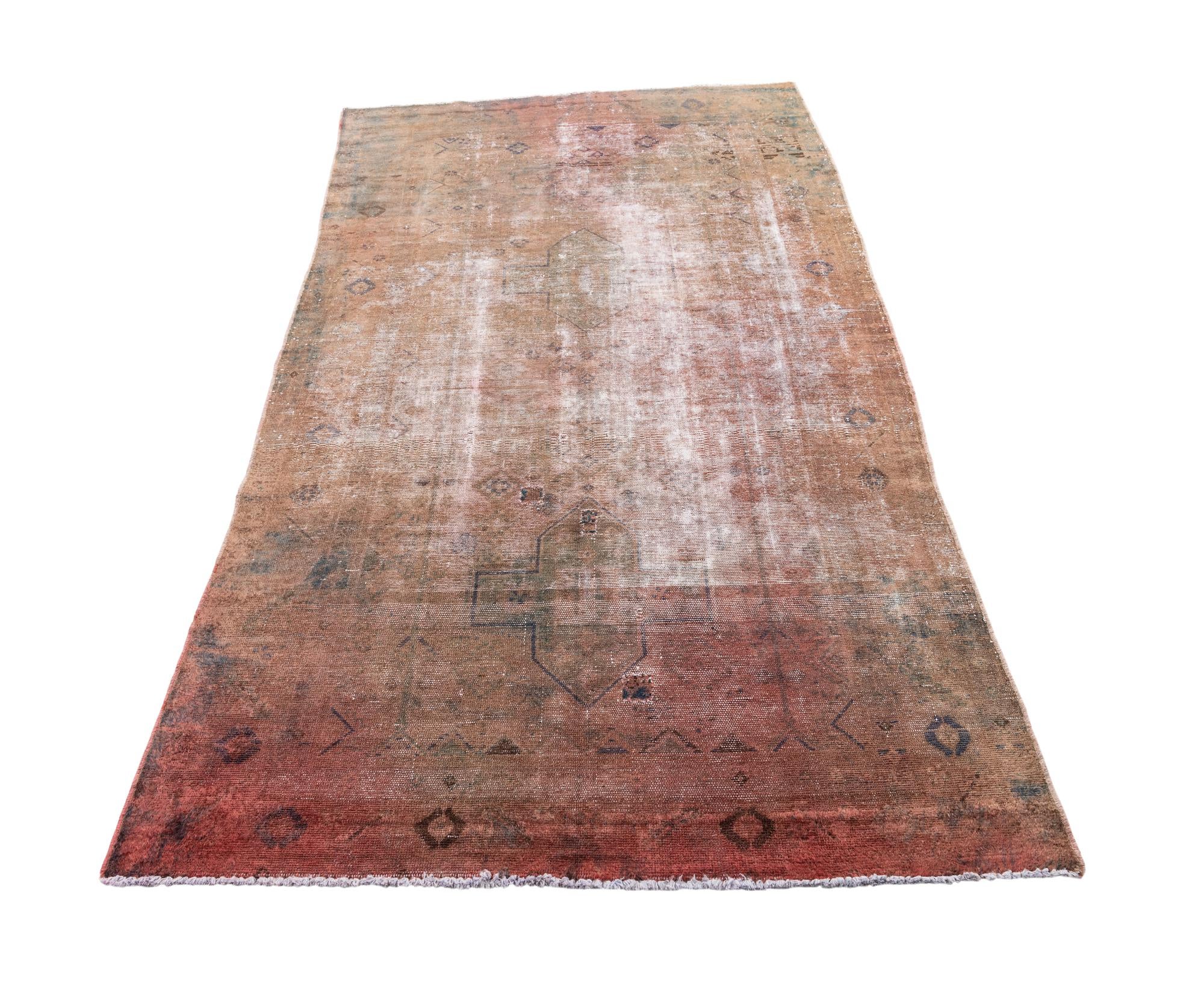 4' 9 x 8' 5 Hand Knotted Ultra Vintage Persian Wool Rug