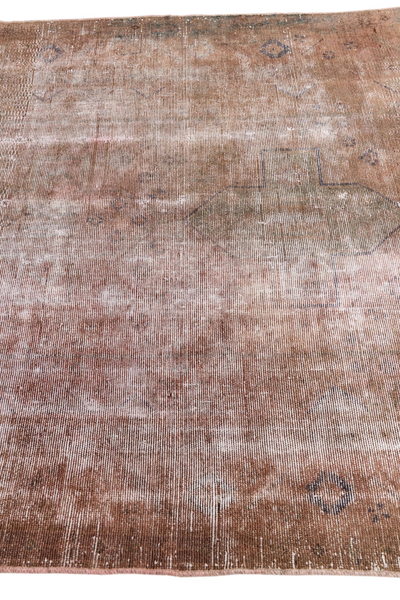 4' 9 x 8' 5 Hand Knotted Ultra Vintage Persian Wool Rug