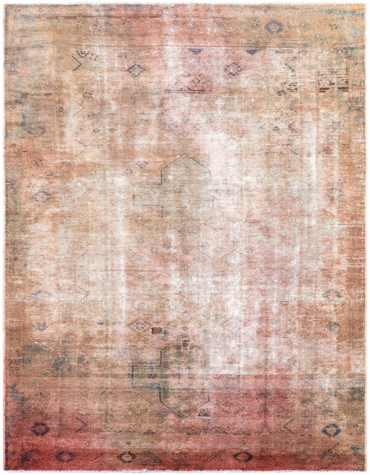 Detail image of 4' 9 x 8' 5 Hand Knotted Ultra Vintage Persian Wool Rug