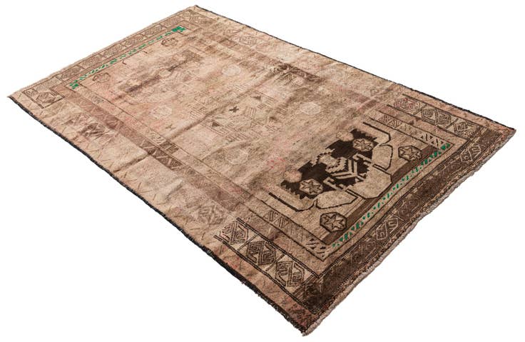 Detail image of 3' 10 x 6' 3 Hand Knotted Ultra Vintage Persian Wool Rug