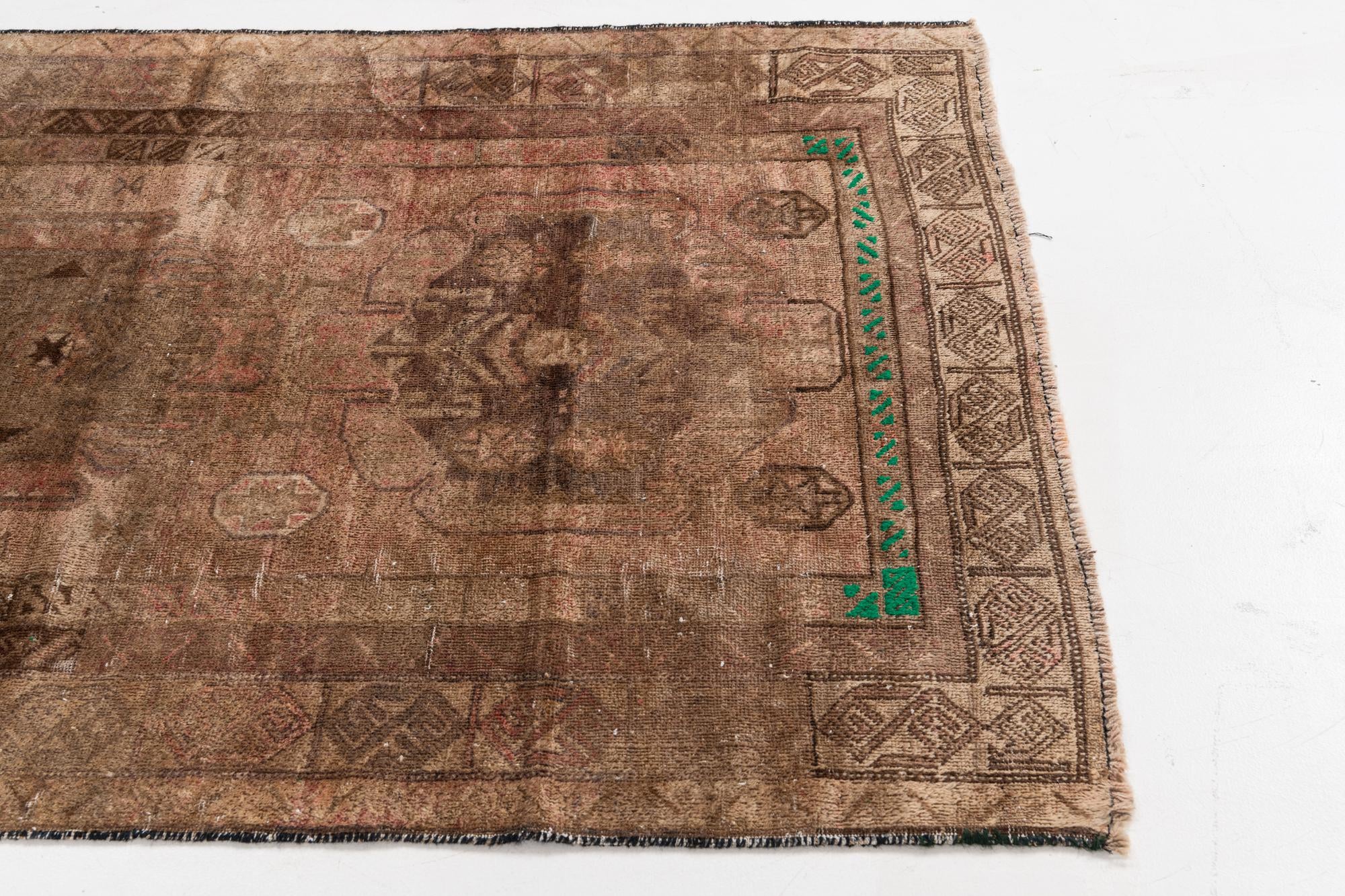 3' 10 x 6' 3 Hand Knotted Ultra Vintage Persian Wool Rug