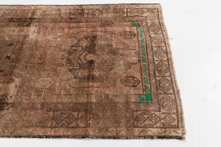 Detail image of 3' 10 x 6' 3 Hand Knotted Ultra Vintage Persian Wool Rug