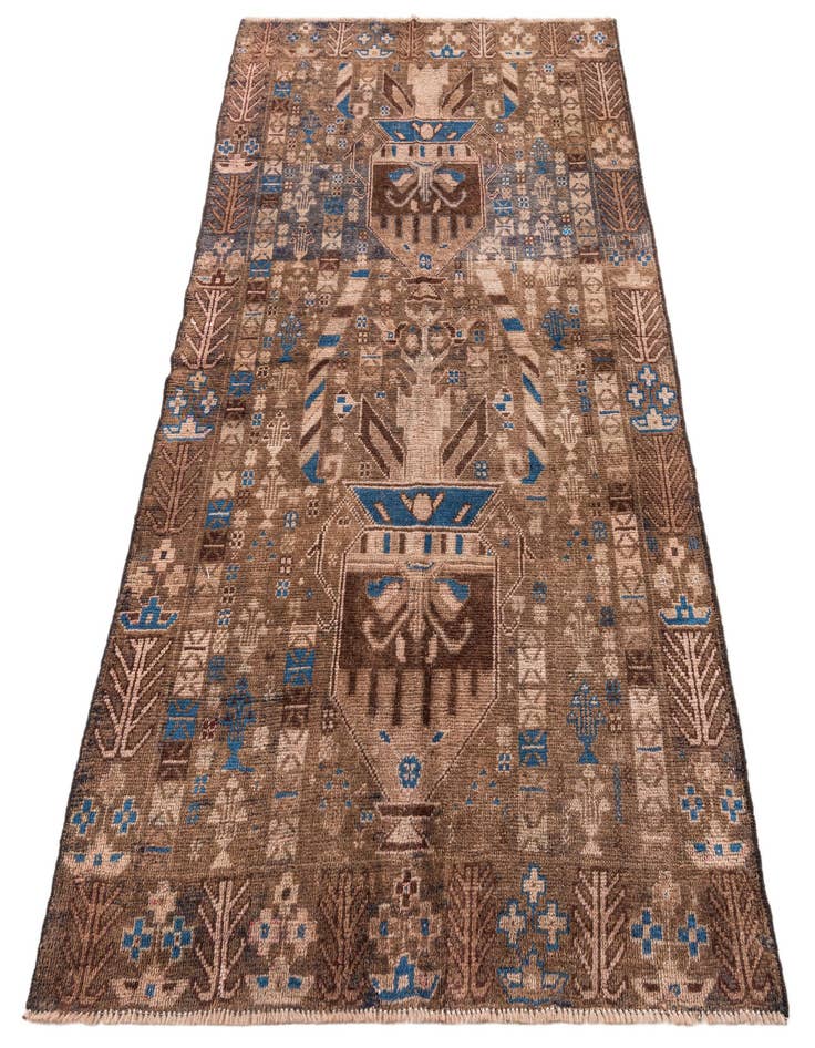 Detail image of 3' 7 x 6' 5  Hand Knotted Ultra Vintage Persian Wool Rug