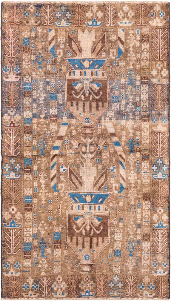 3' 7 x 6' 5 Hand Knotted Ultra Vintage Persian Wool Rug