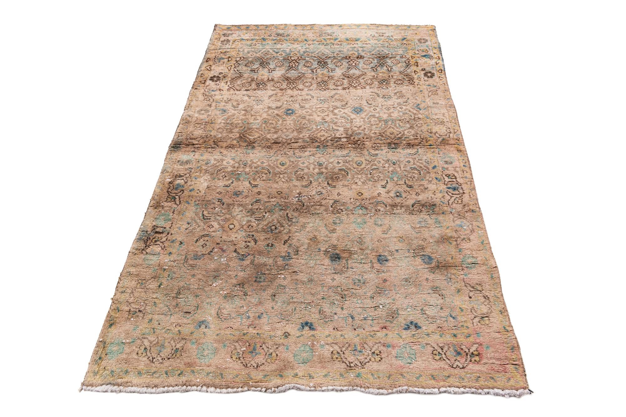 3' 9 x 6' 7 Hand Knotted Ultra Vintage Persian Wool Rug