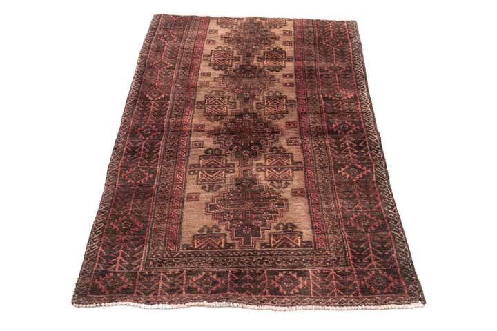 3' 2 x 4' 9 Hand Knotted Ultra Vintage Persian Wool Rug