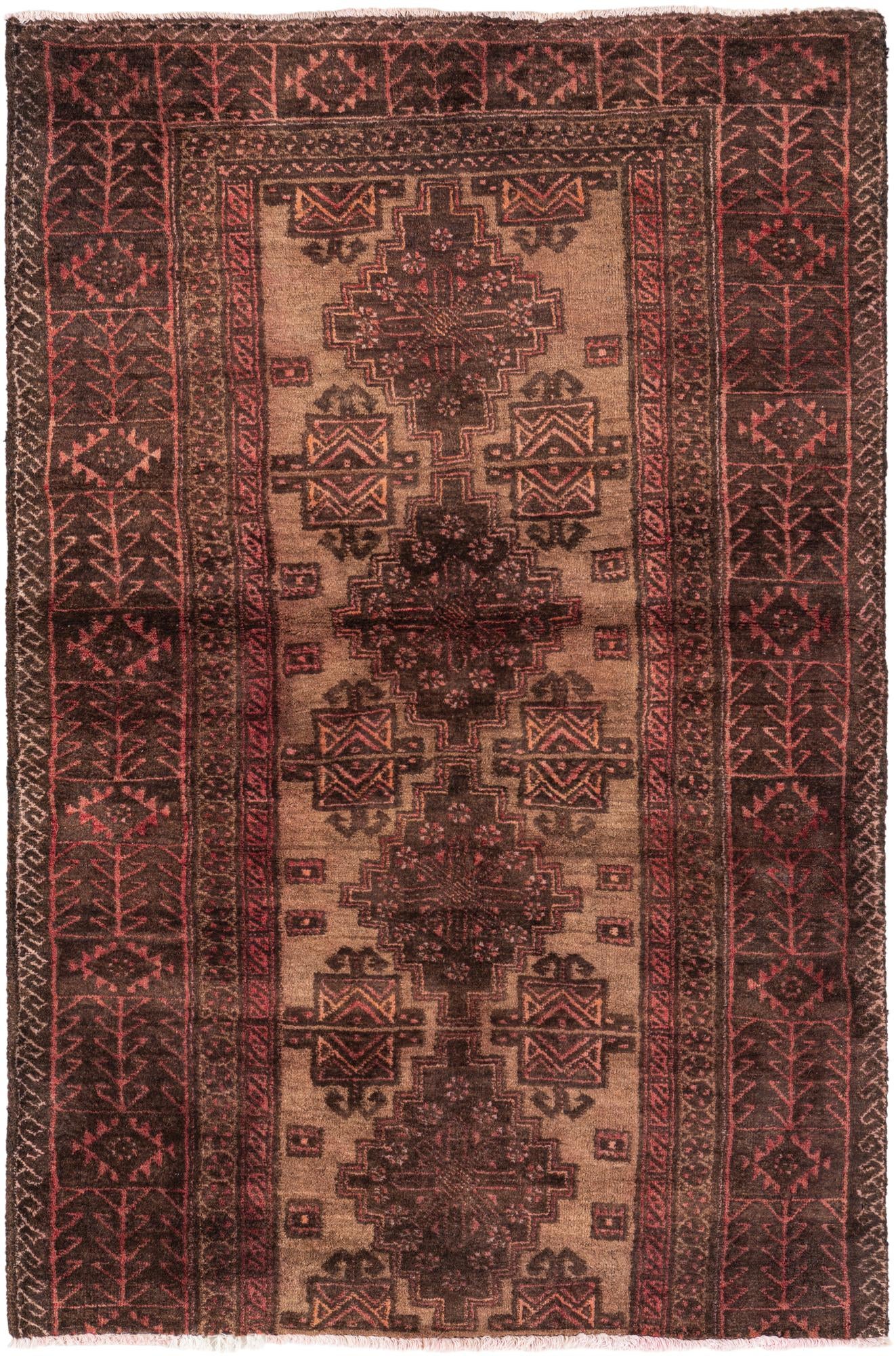 3' 2 x 4' 9 Hand Knotted Ultra Vintage Persian Wool Rug
