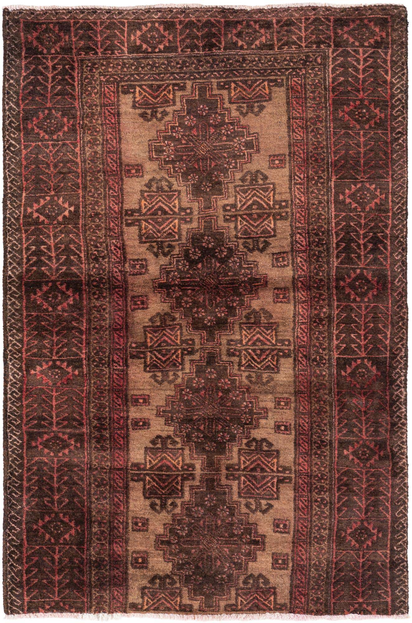 3' 2 x 4' 9 Hand Knotted Ultra Vintage Persian Wool Rug