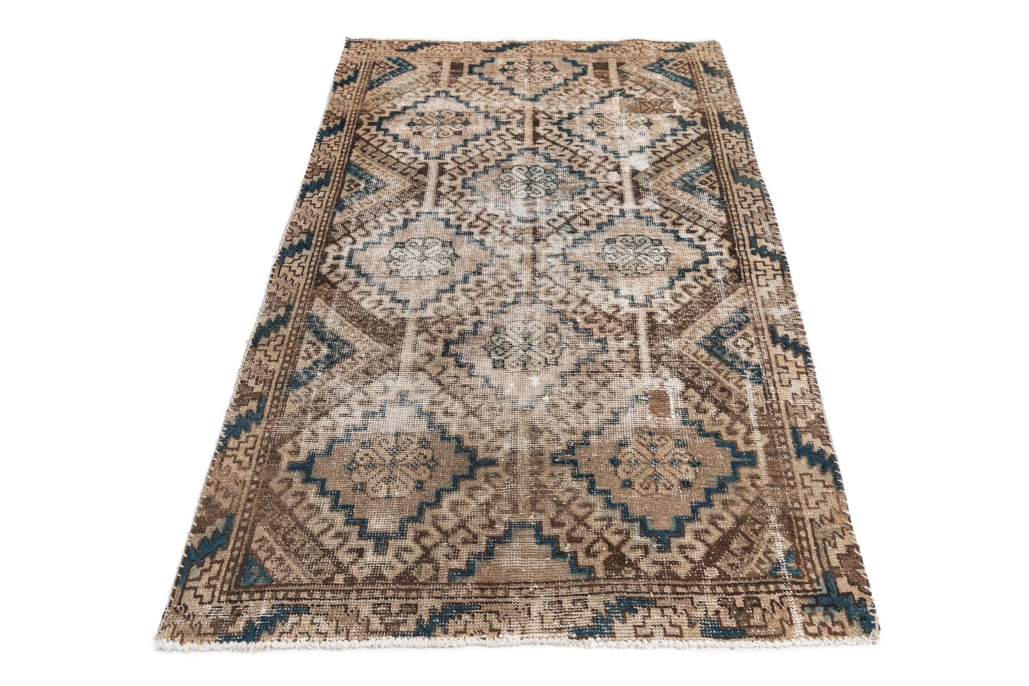 3' 10 x 6' 2 Hand Knotted Ultra Vintage Persian Wool Rug