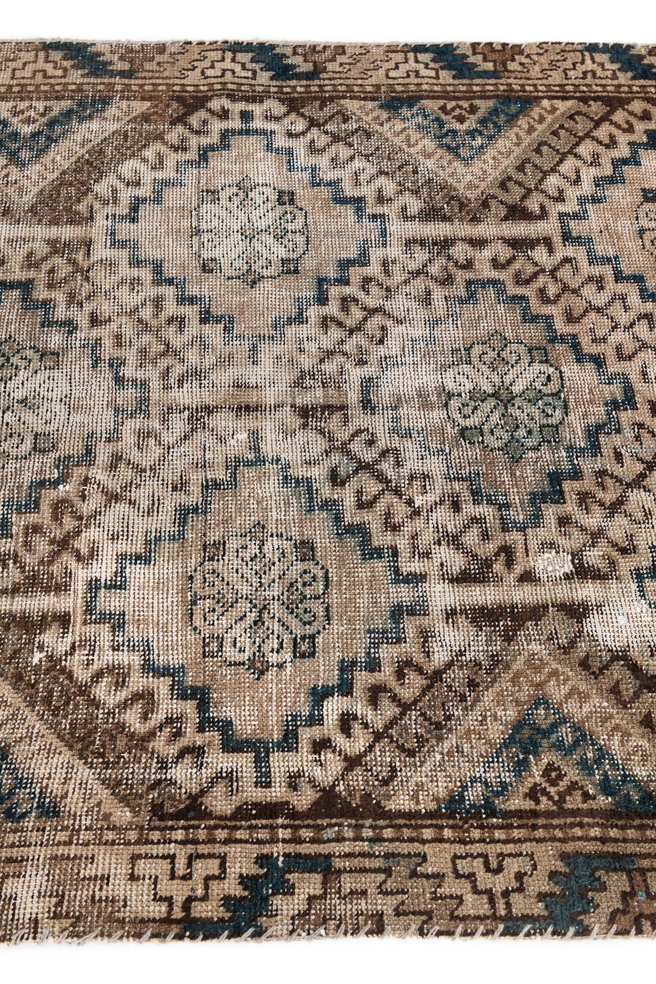 3' 10 x 6' 2 Hand Knotted Ultra Vintage Persian Wool Rug