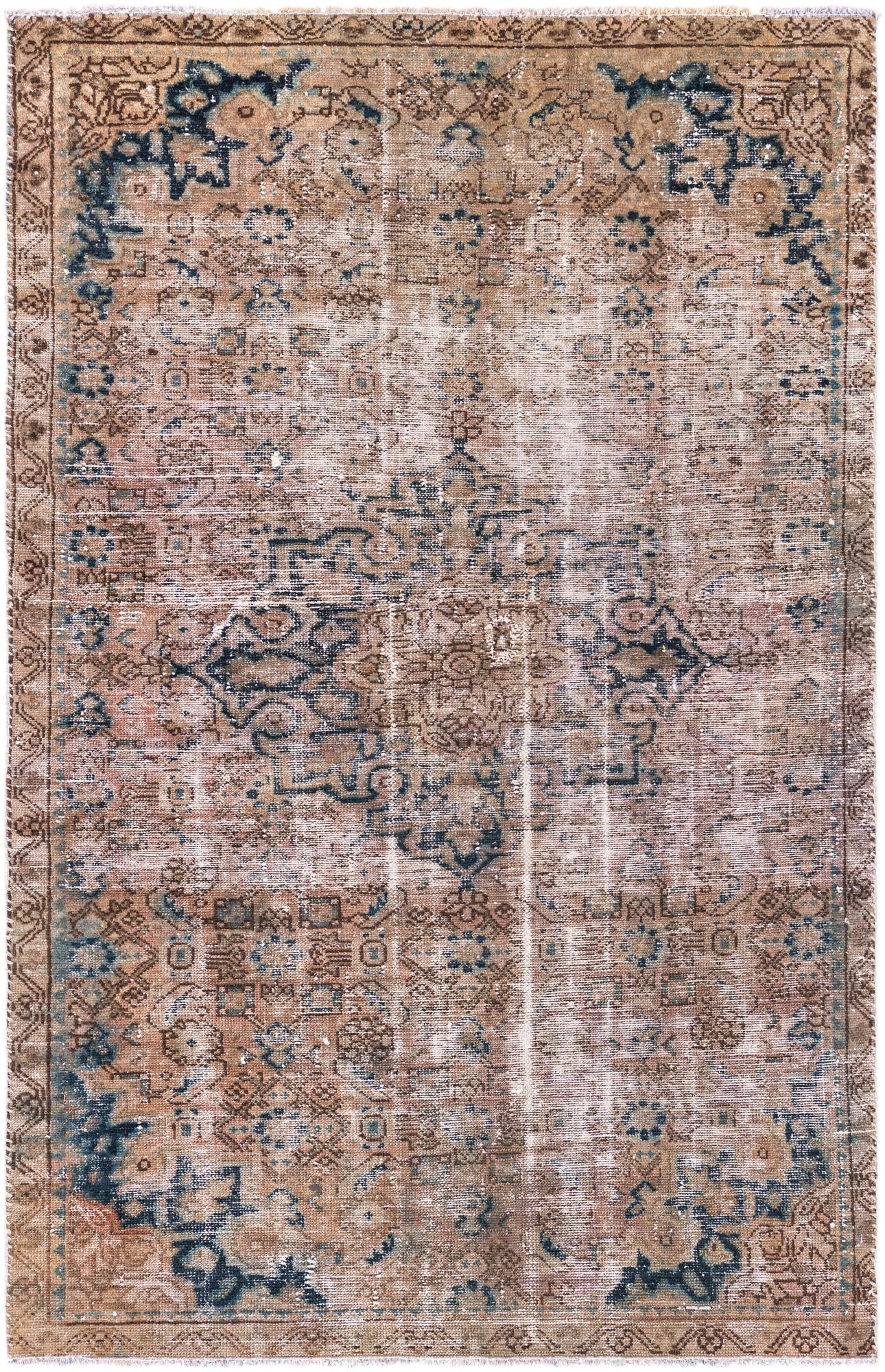 3' 8 x 5' 9 Hand Knotted Ultra Vintage Persian Wool Rug