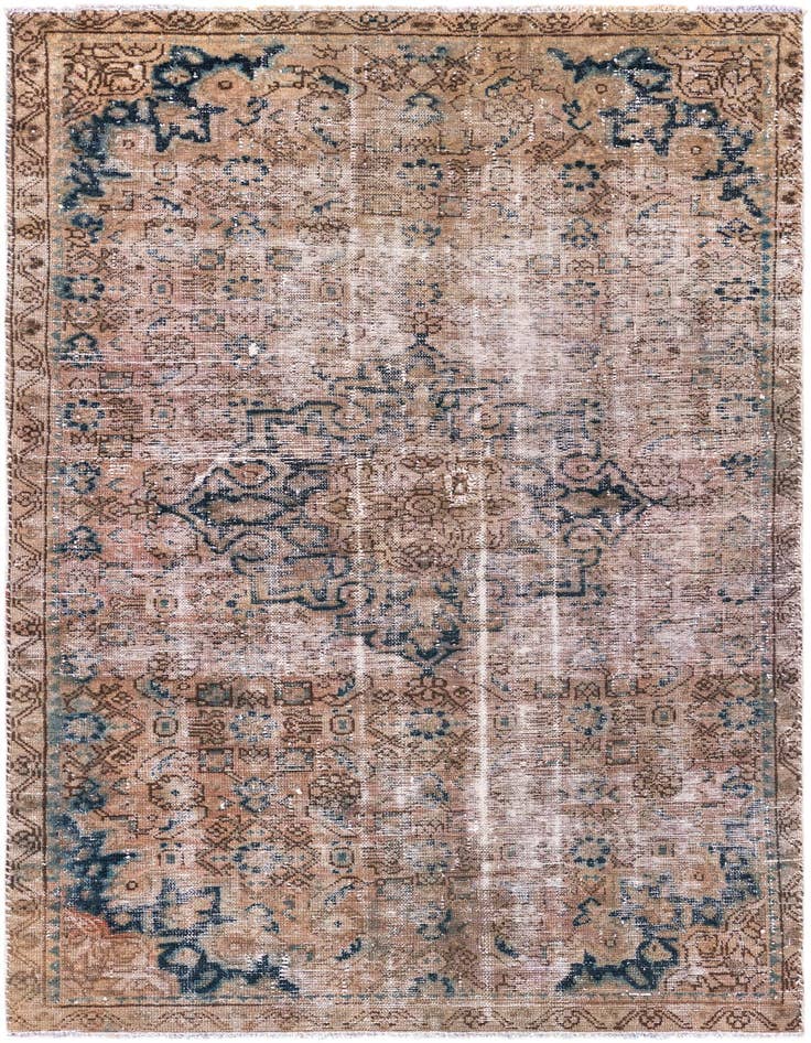 Detail image of 3' 8 x 5' 9 Hand Knotted Ultra Vintage Persian Wool Rug