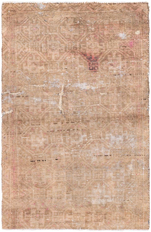 Detail image of 2' 7 x 4' 2 Hand Knotted Ultra Vintage Persian Wool Rug