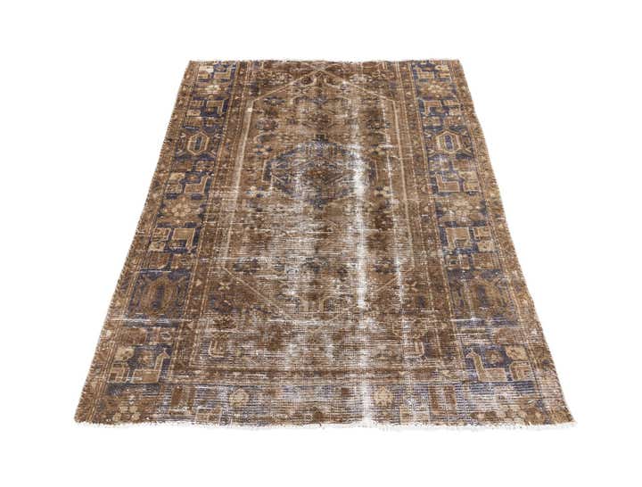 4' 2 x 5' 6 Hand Knotted Ultra Vintage Persian Wool Rug