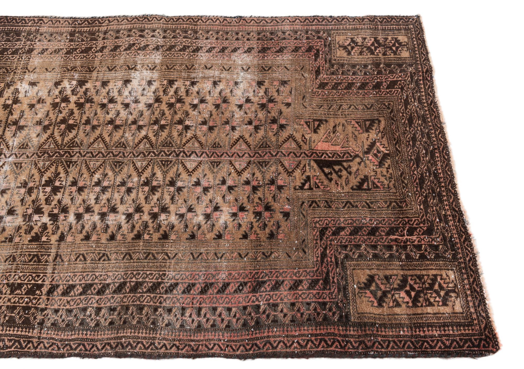 3' 4 x 5' 2 Hand Knotted Ultra Vintage Persian Wool Rug