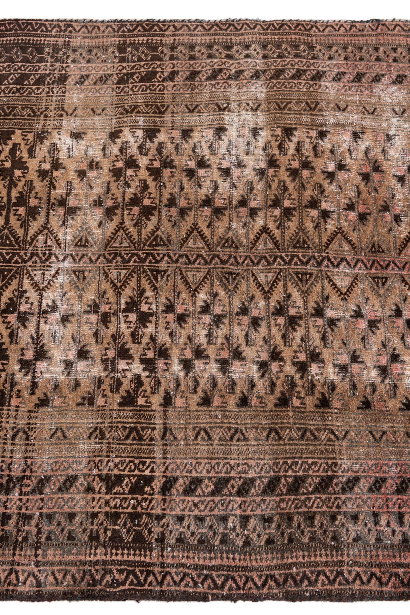 3' 4 x 5' 2 Hand Knotted Ultra Vintage Persian Wool Rug