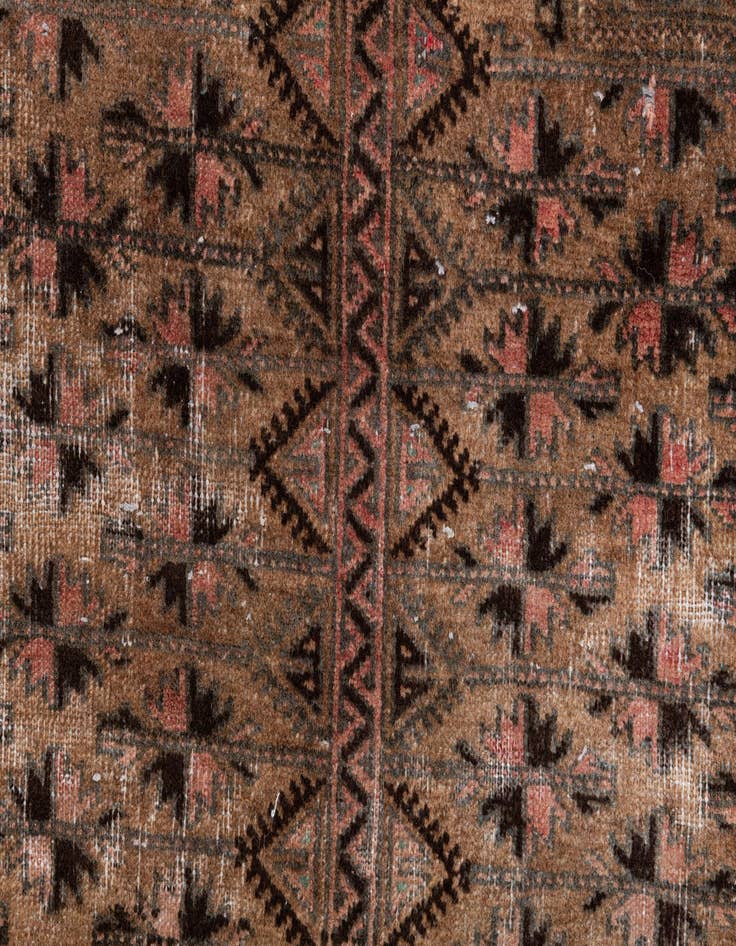 Detail image of 3' 4 x 5' 2  Hand Knotted Ultra Vintage Persian Wool Rug