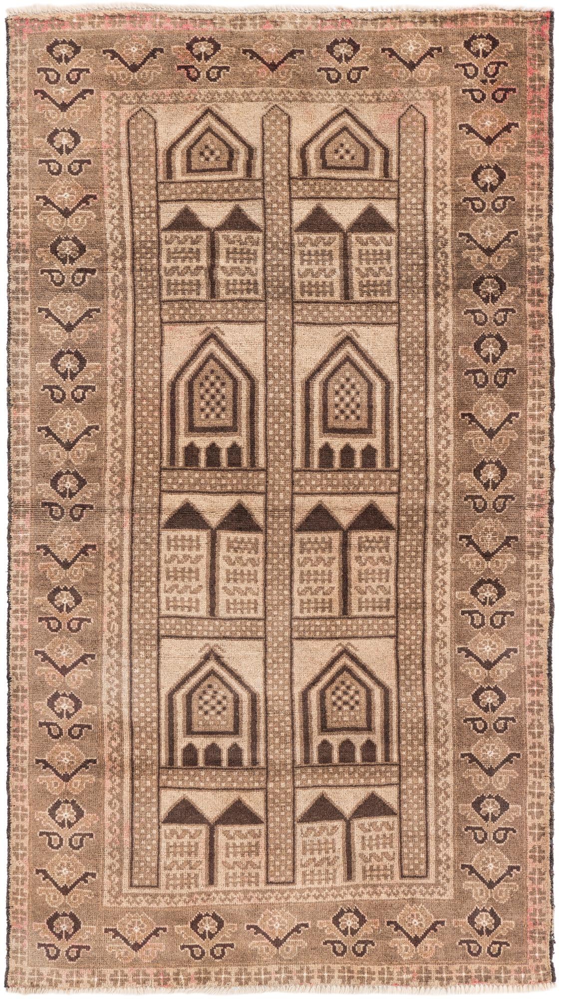 3' 4 x 6' 1 Hand Knotted Ultra Vintage Persian Wool Rug