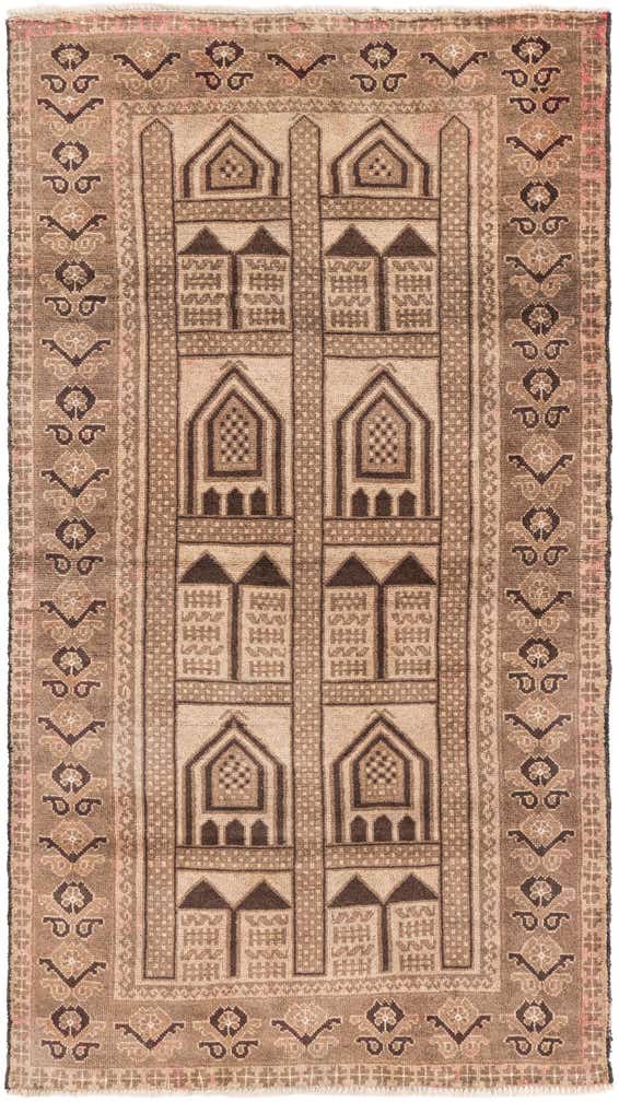 3' 4 x 6' 1 Hand Knotted Ultra Vintage Persian Wool Rug